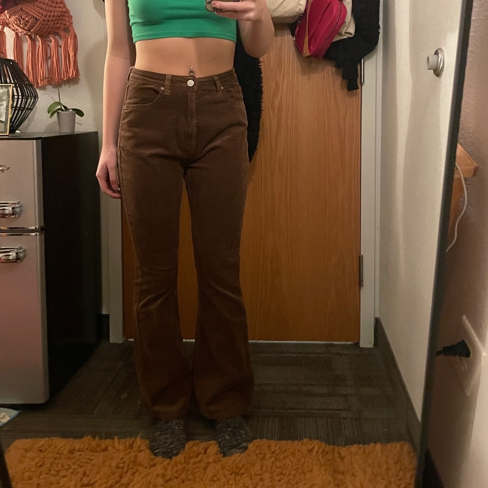 Brown Corduroy Flare Pants